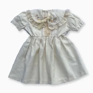 Vestido Infantil Bordado Off White