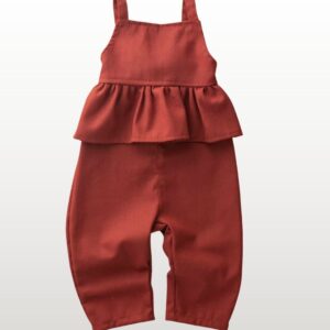 Jardineira Infantil Lia Vermelho Vintage