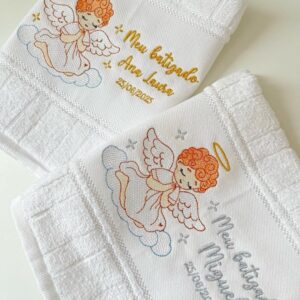Kit Batizado Toalha e Terço Dourado