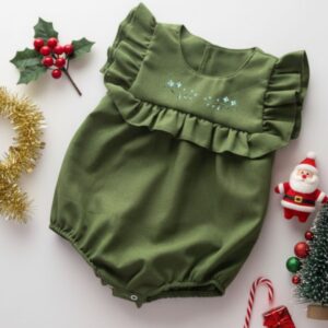Romper Bebê Natal Verde