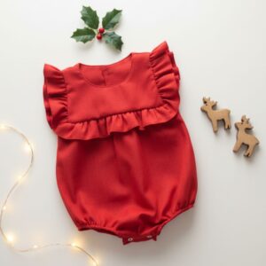 Romper Bebê Natal Vermelho