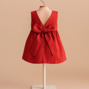 Vestido Infantil Laço Vermelho Natal