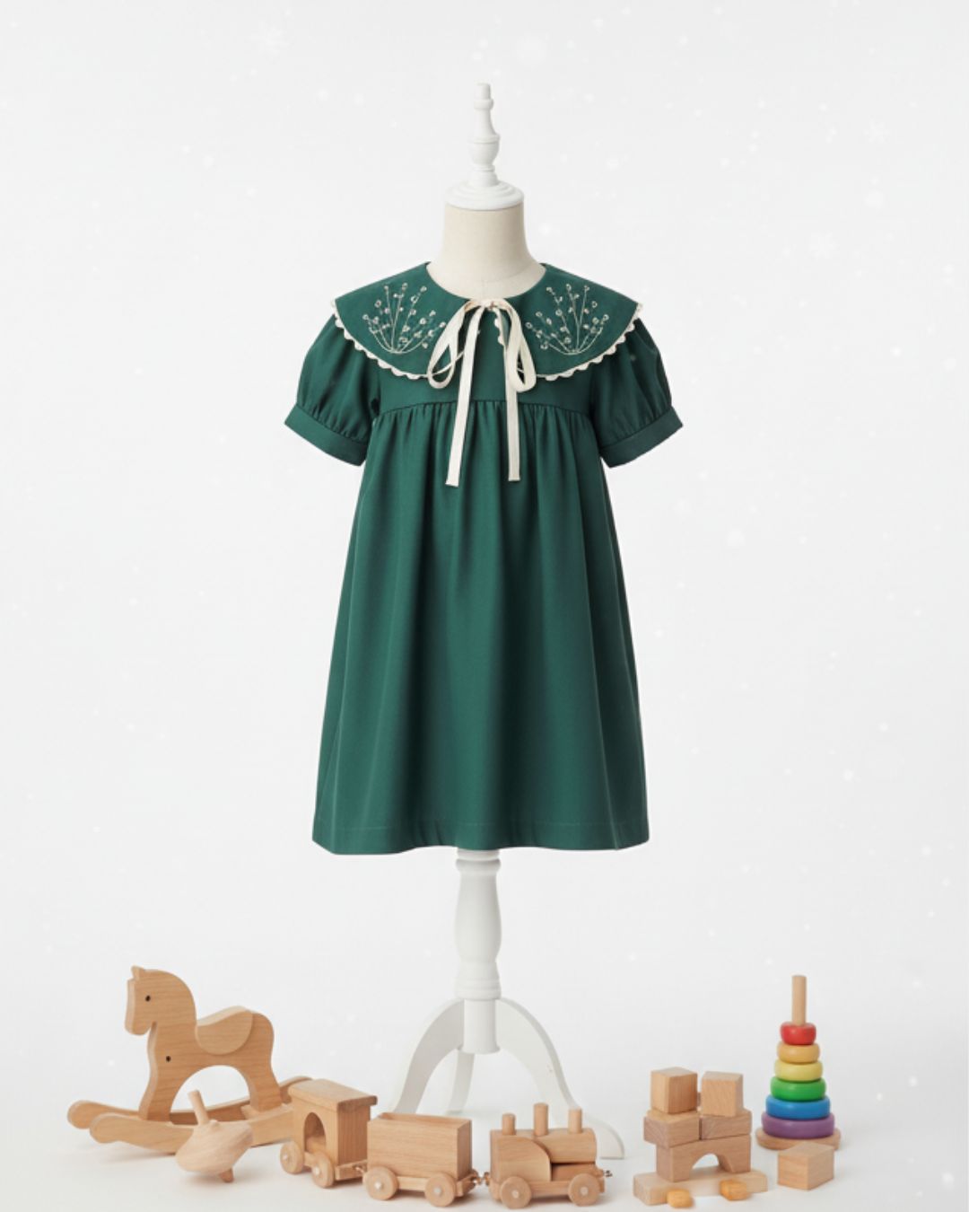 Vestido Infantil Lívia Natal Verde 1